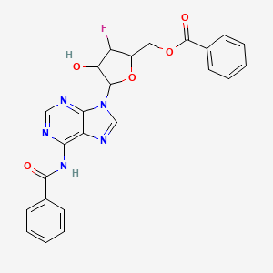 molecular formula C24H20FN5O5 B1224553 Benzoic acid [5-(6-benzamido-9-purinyl)-3-fluoro-4-hydroxy-2-oxolanyl]methyl ester 