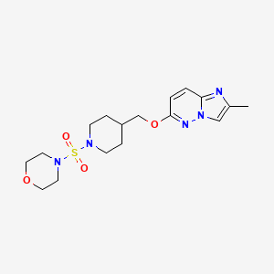 molecular formula C17H25N5O4S B12245537 4-({4-[({2-Methylimidazo[1,2-b]pyridazin-6-yl}oxy)methyl]piperidin-1-yl}sulfonyl)morpholine 