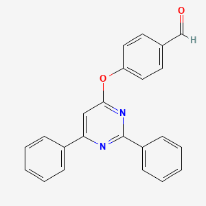 molecular formula C23H16N2O2 B1224554 4-[(2,6-Diphenyl-4-pyrimidinyl)oxy]benzaldehyde 
