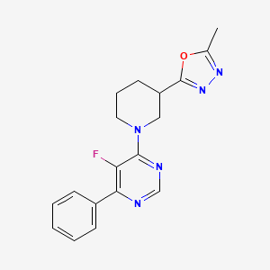 5-Fluoro-4-[3-(5-methyl-1,3,4-oxadiazol-2-yl)piperidin-1-yl]-6-phenylpyrimidine