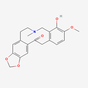 B1224559 5,7,8,15-Tetrahydro-4-hydroxy-3-methoxy-6-methyl[1,3]benzodioxolo[5,6-e][2]benzazecin-14(6H)-one CAS No. 490-52-8