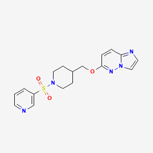 molecular formula C17H19N5O3S B12245616 3-{[4-({Imidazo[1,2-b]pyridazin-6-yloxy}methyl)piperidin-1-yl]sulfonyl}pyridine 