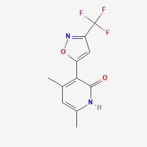 molecular formula C11H9F3N2O2 B1224562 4,6-dimethyl-3-[3-(trifluoromethyl)-2H-isoxazol-5-ylidene]-2-pyridinone 
