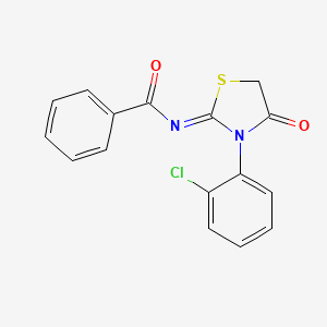molecular formula C16H11ClN2O2S B1224564 N-[3-(2-氯苯基)-4-氧代-2-噻唑烷基亚甲基]苯甲酰胺 
