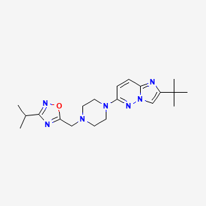 1-{2-Tert-butylimidazo[1,2-b]pyridazin-6-yl}-4-{[3-(propan-2-yl)-1,2,4-oxadiazol-5-yl]methyl}piperazine