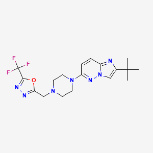 1-{2-Tert-butylimidazo[1,2-b]pyridazin-6-yl}-4-{[5-(trifluoromethyl)-1,3,4-oxadiazol-2-yl]methyl}piperazine