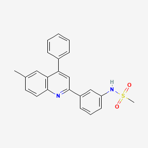 molecular formula C23H20N2O2S B1224569 N-[3-(6-甲基-4-苯基-2-喹啉基)苯基]甲磺酰胺 