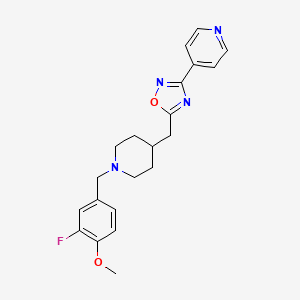 4-[5-({1-[(3-Fluoro-4-methoxyphenyl)methyl]piperidin-4-yl}methyl)-1,2,4-oxadiazol-3-yl]pyridine