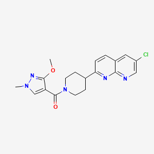 molecular formula C19H20ClN5O2 B12245722 6-chloro-2-[1-(3-methoxy-1-methyl-1H-pyrazole-4-carbonyl)piperidin-4-yl]-1,8-naphthyridine 