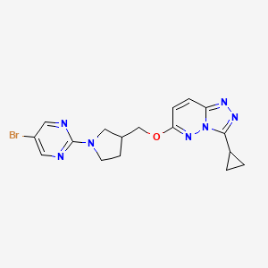 5-Bromo-2-{3-[({3-cyclopropyl-[1,2,4]triazolo[4,3-b]pyridazin-6-yl}oxy)methyl]pyrrolidin-1-yl}pyrimidine