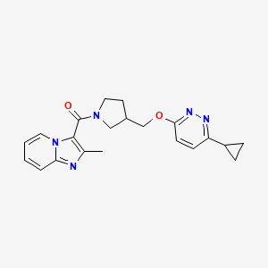 3-Cyclopropyl-6-[(1-{2-methylimidazo[1,2-a]pyridine-3-carbonyl}pyrrolidin-3-yl)methoxy]pyridazine