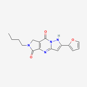 molecular formula C16H16N4O3 B1224580 6-butyl-2-(2-furyl)-6,7-dihydro-4H-pyrazolo[1,5-a]pyrrolo[3,4-d]pyrimidine-5,8-dione 