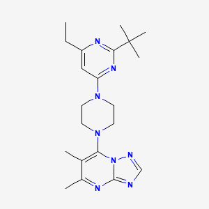 2-Tert-butyl-4-(4-{5,6-dimethyl-[1,2,4]triazolo[1,5-a]pyrimidin-7-yl}piperazin-1-yl)-6-ethylpyrimidine