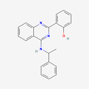molecular formula C22H19N3O B1224581 6-[4-(1-phenylethylamino)-1H-quinazolin-2-ylidene]-1-cyclohexa-2,4-dienone 