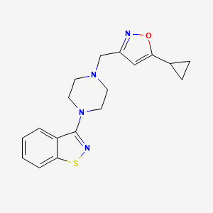 3-{4-[(5-Cyclopropyl-1,2-oxazol-3-YL)methyl]piperazin-1-YL}-1,2-benzothiazole