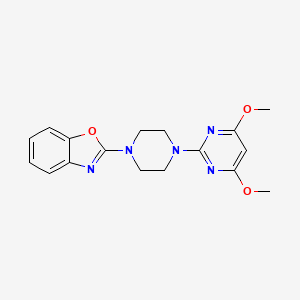 molecular formula C17H19N5O3 B12245823 2-[4-(4,6-Dimethoxypyrimidin-2-yl)piperazin-1-yl]-1,3-benzoxazole 