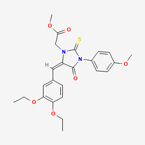 molecular formula C24H26N2O6S B1224584 methyl 2-[(5E)-5-[(3,4-diethoxyphenyl)methylidene]-3-(4-methoxyphenyl)-4-oxo-2-sulfanylideneimidazolidin-1-yl]acetate 