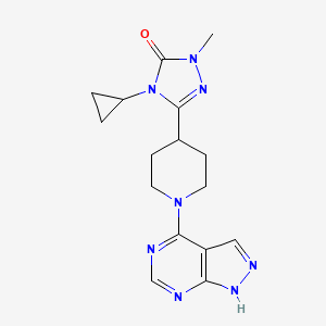 4-cyclopropyl-1-methyl-3-(1-{1H-pyrazolo[3,4-d]pyrimidin-4-yl}piperidin-4-yl)-4,5-dihydro-1H-1,2,4-triazol-5-one