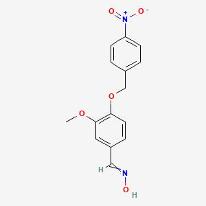 molecular formula C15H14N2O5 B1224585 3-甲氧基-4-[(4-硝基苯基)甲氧基]苯甲醛肟 
