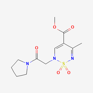 methyl 5-methyl-1,1-dioxo-2-[2-oxo-2-(pyrrolidin-1-yl)ethyl]-2H-1lambda6,2,6-thiadiazine-4-carboxylate