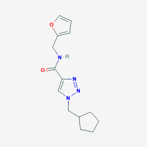 molecular formula C14H18N4O2 B12245868 1-(cyclopentylmethyl)-N-[(furan-2-yl)methyl]-1H-1,2,3-triazole-4-carboxamide 