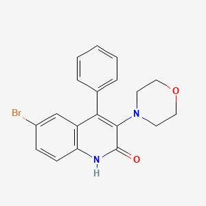 molecular formula C19H17BrN2O2 B1224587 6-bromo-3-(4-morpholinyl)-4-phenyl-1H-quinolin-2-one 