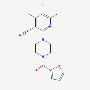 5-Chloro-2-[4-(furan-2-carbonyl)piperazin-1-yl]-4,6-dimethylpyridine-3-carbonitrile