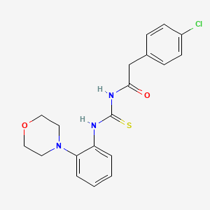 molecular formula C19H20ClN3O2S B1224591 2-(4-chlorophenyl)-N-[[2-(4-morpholinyl)anilino]-sulfanylidenemethyl]acetamide 