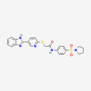2-[[5-(1H-benzimidazol-2-yl)-2-pyridinyl]thio]-N-[4-(1-pyrrolidinylsulfonyl)phenyl]acetamide