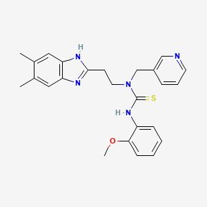 molecular formula C25H27N5OS B1224595 1-[2-(5,6-dimethyl-1H-benzimidazol-2-yl)ethyl]-3-(2-methoxyphenyl)-1-(3-pyridinylmethyl)thiourea 