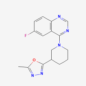 6-Fluoro-4-[3-(5-methyl-1,3,4-oxadiazol-2-yl)piperidin-1-yl]quinazoline