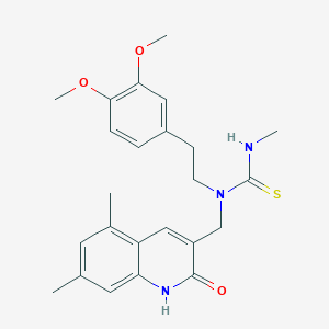 1-[2-(3,4-dimethoxyphenyl)ethyl]-1-[(5,7-dimethyl-2-oxo-1H-quinolin-3-yl)methyl]-3-methylthiourea