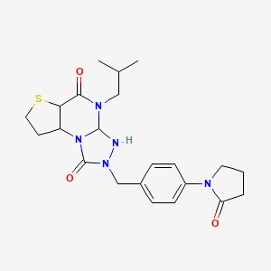 8-(2-Methylpropyl)-11-{[4-(2-oxopyrrolidin-1-yl)phenyl]methyl}-5-thia-1,8,10,11-tetraazatricyclo[7.3.0.0^{2,6}]dodeca-2(6),3,9-triene-7,12-dione