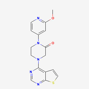 1-(2-Methoxypyridin-4-yl)-4-{thieno[2,3-d]pyrimidin-4-yl}piperazin-2-one