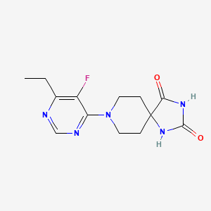 molecular formula C13H16FN5O2 B12245977 8-(6-Ethyl-5-fluoropyrimidin-4-yl)-1,3,8-triazaspiro[4.5]decane-2,4-dione 