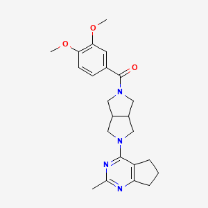 2-(3,4-dimethoxybenzoyl)-5-{2-methyl-5H,6H,7H-cyclopenta[d]pyrimidin-4-yl}-octahydropyrrolo[3,4-c]pyrrole