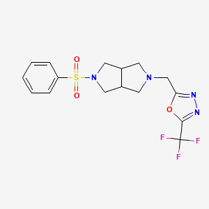 2-{[5-(Benzenesulfonyl)-octahydropyrrolo[3,4-c]pyrrol-2-yl]methyl}-5-(trifluoromethyl)-1,3,4-oxadiazole