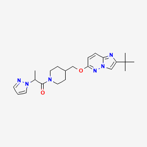 1-{4-[({2-tert-butylimidazo[1,2-b]pyridazin-6-yl}oxy)methyl]piperidin-1-yl}-2-(1H-pyrazol-1-yl)propan-1-one