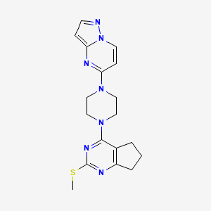 1-[2-(methylsulfanyl)-5H,6H,7H-cyclopenta[d]pyrimidin-4-yl]-4-{pyrazolo[1,5-a]pyrimidin-5-yl}piperazine