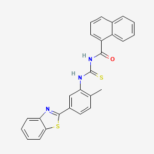 molecular formula C26H19N3OS2 B1224605 N-[[5-(1,3-苯并噻唑-2-基)-2-甲基苯胺基]-亚磺基甲基]-1-萘甲酰胺 