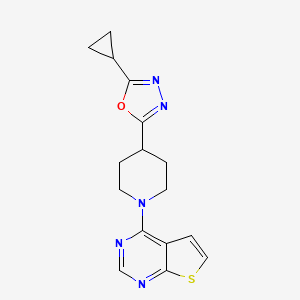 4-(5-Cyclopropyl-1,3,4-oxadiazol-2-yl)-1-{thieno[2,3-d]pyrimidin-4-yl}piperidine