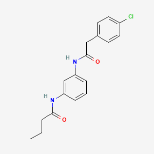 molecular formula C18H19ClN2O2 B1224608 N-[3-[[2-(4-chlorophenyl)-1-oxoethyl]amino]phenyl]butanamide 