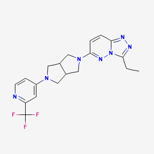 molecular formula C19H20F3N7 B12246135 4-(5-{3-Ethyl-[1,2,4]triazolo[4,3-b]pyridazin-6-yl}-octahydropyrrolo[3,4-c]pyrrol-2-yl)-2-(trifluoromethyl)pyridine 