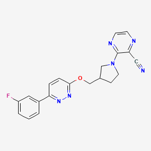 molecular formula C20H17FN6O B12246141 3-[3-({[6-(3-Fluorophenyl)pyridazin-3-yl]oxy}methyl)pyrrolidin-1-yl]pyrazine-2-carbonitrile 