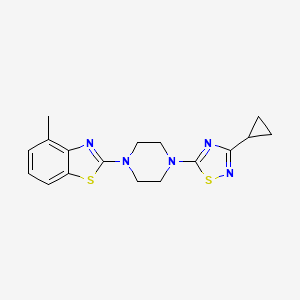 molecular formula C17H19N5S2 B12246148 2-[4-(3-Cyclopropyl-1,2,4-thiadiazol-5-yl)piperazin-1-yl]-4-methyl-1,3-benzothiazole 