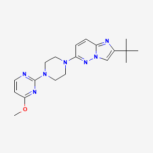 molecular formula C19H25N7O B12246149 2-(4-{2-Tert-butylimidazo[1,2-b]pyridazin-6-yl}piperazin-1-yl)-4-methoxypyrimidine 