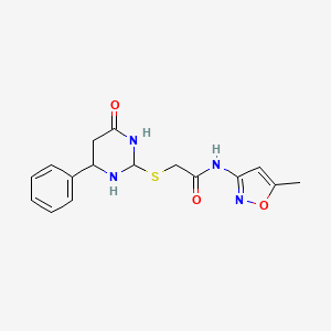 N-(5-methyl-1,2-oxazol-3-yl)-2-[(4-oxo-6-phenyl-1,3-diazinan-2-yl)sulfanyl]acetamide