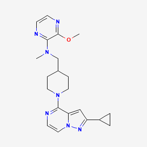 N-[(1-{2-cyclopropylpyrazolo[1,5-a]pyrazin-4-yl}piperidin-4-yl)methyl]-3-methoxy-N-methylpyrazin-2-amine