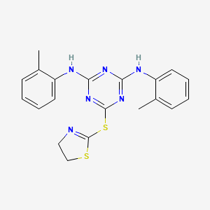 molecular formula C20H20N6S2 B1224622 6-(4,5-二氢噻唑-2-硫基)-N2,N4-双(2-甲苯基)-1,3,5-三嗪-2,4-二胺 