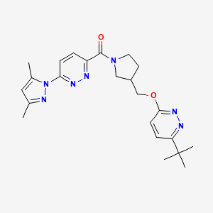 3-(3-{[(6-tert-butylpyridazin-3-yl)oxy]methyl}pyrrolidine-1-carbonyl)-6-(3,5-dimethyl-1H-pyrazol-1-yl)pyridazine